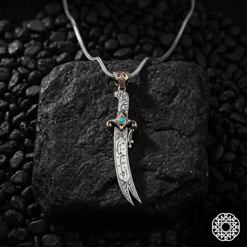 7 İsimli Zülfikar Allah Bana Yeter Gümüş Kolye